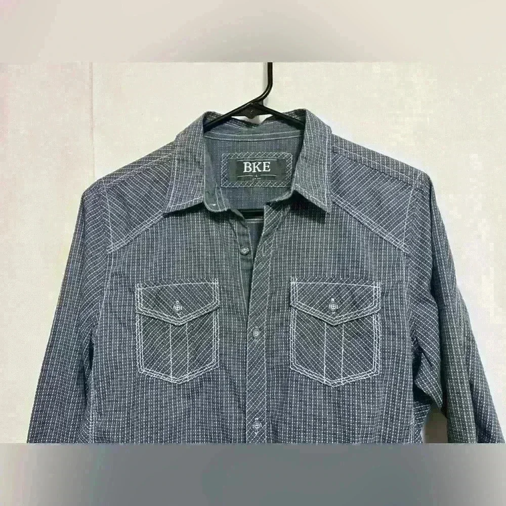 Boys Buckle Dress Shirt Lt blue Size Large 14-16 A0004